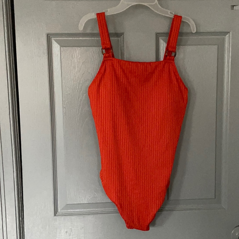 Orange one-piece bathing-suit